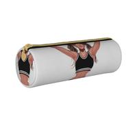 LRHCNZDCP Cheerleader Printed Leather Pencil Case Round Zipper Cute Pencil Pouch Pencil Box for School & Office
