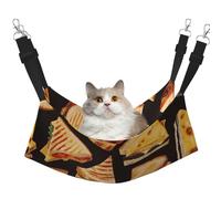 LRHCNZDCP Cheese Sandwiches Print Cat Hammock Bed, Soft Double-Layered Hanging Pet Bed for Small Pet, L