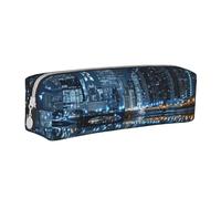 LRHCNZDCP Chicago Reflected Printed Leather Pencil Case - Cute Zipper Pencil Pouch Pencil Box for School & Office