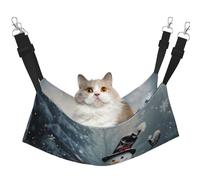 LRHCNZDCP Christmas Happy Snowman 1 Print Cat Hammock Bed, Soft Double-Layered Hanging Pet Bed for Small Pet, L