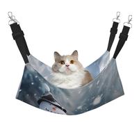 LRHCNZDCP Christmas Happy Snowman Print Cat Hammock Bed, Soft Double-Layered Hanging Pet Bed for Small Pet, M