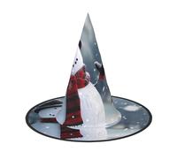LRHCNZDCP Christmas Happy Snowman Printed Halloween Witch Hat for Women Men Festive Parties Cosplay Halloween Accessories, 3 PCS