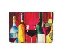 LRHCNZDCP Cocktail Glasses and Wine Bottles Printed Laptop Sleeve 13-Inch Leather Laptop Case Computer Bag Cover for Travel, Work, Business