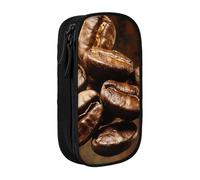 LRHCNZDCP Coffee Beans Printed Pencil Case Pouch Black, Cute Pencil Pen Case Pencil Box Pen Bag for School Office