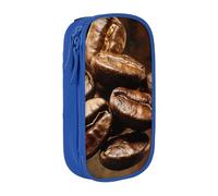 LRHCNZDCP Coffee Beans Printed Pencil Case Pouch Blue, Cute Pencil Pen Case Pencil Box Pen Bag for School Office