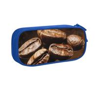LRHCNZDCP Coffee Beans Printed Pencil Case Pouch Cute Pencil Pen Case Pencil Box Pen Bag for School Office, Blue