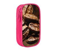 LRHCNZDCP Coffee Beans Printed Pencil Case Pouch Pink, Cute Pencil Pen Case Pencil Box Pen Bag for School Office