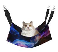 LRHCNZDCP Colorful Jellyfish Print Cat Hammock Bed, Soft Double-Layered Hanging Pet Bed for Small Pet, L