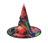LRHCNZDCP Colorful Ladybird Printed Halloween Witch Hat for Women Men Festive Parties Cosplay Halloween Accessories, 2 PCS