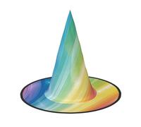 LRHCNZDCP Colorful Stripes Rainbow Printed Halloween Witch Hat for Women Men Festive Parties Cosplay Halloween Accessories, 3 PCS