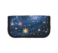 LRHCNZDCP Constellation Star Clusters Galaxies Printed Pen Pencil Case Canvas Makeup Bag Gadget Pen Bag Pencil Box with Zipper