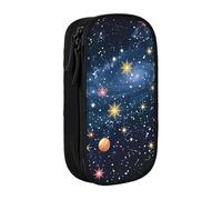 LRHCNZDCP Constellation Star Clusters Galaxies Printed Pencil Case Pouch, Cute Pencil Pen Case Pencil Box Pen Bag for School Office,Black