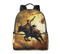 LRHCNZDCP cool bull riding Printed School Bag Bookbag Laptop Backpack Stylish Lightweight Backpack Travel Backpack for Kids Boys Girls
