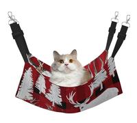 LRHCNZDCP Cow deer tree christmas Print Cat Hammock Bed, Soft Double-Layered Hanging Pet Bed for Small Pet, L