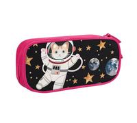 LRHCNZDCP Cute cat Astronaut Printed Pencil Case Pouch Cute Pencil Pen Case Pencil Box Pen Bag for School Office, Pink