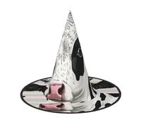 LRHCNZDCP Cute Cow Polka Dot Printed Halloween Witch Hat for Women Men Festive Parties Cosplay Halloween Accessories, 3 PCS