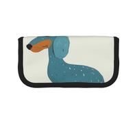 LRHCNZDCP Cute Dachshound Dogs Printed Pen Pencil Case Canvas Makeup Bag Gadget Pen Bag Pencil Box with Zipper