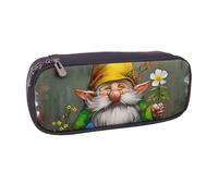 LRHCNZDCP Cute Gnome 1 Printed Pencil Case Holder Large Capacity Leather Pen Pencil Pouch Box Organizer for School Office College Adult Boys Girls