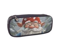 LRHCNZDCP Cute Gnome Printed Pencil Case Holder Large Capacity Leather Pen Pencil Pouch Box Organizer for School Office College Adult Boys Girls