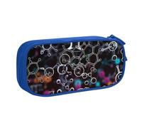 LRHCNZDCP Cute Pencil Case Pouch, Abstract Science Chemistry Illustration 3D Printed Pencil Pen Case Pencil Box Makeup Bag for Trave School Office, Blue