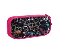 LRHCNZDCP Cute Pencil Case Pouch, Abstract Science Chemistry Illustration 3D Printed Pencil Pen Case Pencil Box Makeup Bag for Trave School Office, Pink