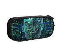 LRHCNZDCP Cute Pencil Case Pouch, Artificial Intelligence Brain Printed Pencil Pen Case Pencil Box Makeup Bag for Trave School Office, Black