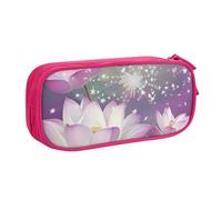 LRHCNZDCP Cute Pencil Case Pouch, Asian Lotus Flower Printed Pencil Pen Case Pencil Box Makeup Bag for Trave School Office, Pink