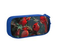LRHCNZDCP Cute Pencil Case Pouch, Beautiful red Birds Printed Pencil Pen Case Pencil Box Makeup Bag for Trave School Office, Blue