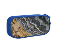 LRHCNZDCP Cute Pencil Case Pouch, Colored Marble Printed Pencil Pen Case Pencil Box Makeup Bag for Trave School Office, Blue