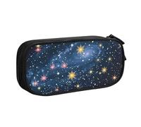 LRHCNZDCP Cute Pencil Case Pouch, Constellation Star Clusters Galaxies Printed Pencil Pen Case Pencil Box Makeup Bag for Trave School Office, Black
