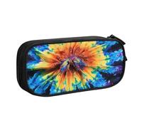 LRHCNZDCP Cute Pencil Case Pouch, Exotic Tribe Tie Dye Style Printed Pencil Pen Case Pencil Box Makeup Bag for Trave School Office, Black
