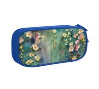 LRHCNZDCP Cute Pencil Case Pouch, Floral Ivy Blossoms Tree Printed Pencil Pen Case Pencil Box Makeup Bag for Trave School Office, Blue