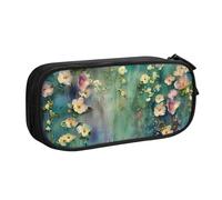 LRHCNZDCP Cute Pencil Case Pouch, Floral Ivy Blossoms Tree Printed Pencil Pen Case Pencil Box Makeup Bag for Trave School Office, Black