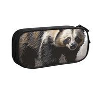 LRHCNZDCP Cute Pencil Case Pouch, Honey Badger Printed Pencil Pen Case Pencil Box Makeup Bag for Trave School Office, Black