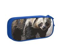 LRHCNZDCP Cute Pencil Case Pouch, Honey Badger Printed Pencil Pen Case Pencil Box Makeup Bag for Trave School Office, Blue