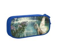 LRHCNZDCP Cute Pencil Case Pouch, Lake Fairy Art Printed Pencil Pen Case Pencil Box Makeup Bag for Trave School Office, Blue