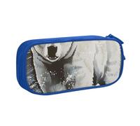 LRHCNZDCP Cute Pencil Case Pouch, Polar Bear Print Printed Pencil Pen Case Pencil Box Makeup Bag for Trave School Office, Blue