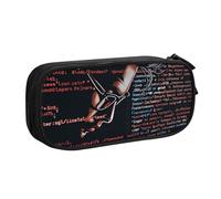 LRHCNZDCP Cute Pencil Case Pouch, Programmer Programming Code Printed Pencil Pen Case Pencil Box Makeup Bag for Trave School Office, Black