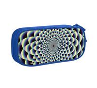 LRHCNZDCP Cute Pencil Case Pouch, Spiral Optical Illusion Art Printed Pencil Pen Case Pencil Box Makeup Bag for Trave School Office, Blue