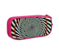 LRHCNZDCP Cute Pencil Case Pouch, Spiral Optical Illusion Printed Pencil Pen Case Pencil Box Makeup Bag for Trave School Office, Pink