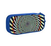 LRHCNZDCP Cute Pencil Case Pouch, Spiral Optical Illusion Printed Pencil Pen Case Pencil Box Makeup Bag for Trave School Office, Blue