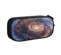 LRHCNZDCP Cute Pencil Case Pouch, Universe Milky Way Galaxy Print Printed Pencil Pen Case Pencil Box Makeup Bag for Trave School Office, Black