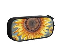 LRHCNZDCP Cute Pencil Case Pouch, You are My Sunshine Sunflower Printed Pencil Pen Case Pencil Box Makeup Bag for Trave School Office, Black