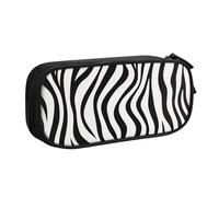 LRHCNZDCP Cute Pencil Case Pouch, Zebra Print Printed Pencil Pen Case Pencil Box Makeup Bag for Trave School Office, Black