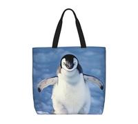 LRHCNZDCP Cute Penguin Print Reusable Shopper Tote for Women Waterproof Shoulder Bag Lightweight Grocery Bag for Shopping, Travel & Daily Use Gift