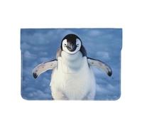 LRHCNZDCP Cute Penguin Printed Laptop Sleeve 13-Inch Leather Laptop Case Computer Bag Cover for Travel, Work, Business