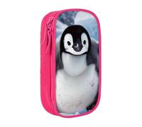 LRHCNZDCP Cute Penguins Baby Taking Pictures Printed Pencil Case Pouch, Cute Pencil Pen Case Pencil Box Pen Bag for School Office,Pink
