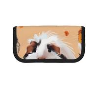 LRHCNZDCP Cute Pets Illustration Printed Pen Pencil Case Canvas Makeup Bag Gadget Pen Bag Pencil Box with Zipper