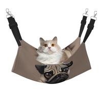LRHCNZDCP Cute Pug Dog 1 Print Cat Hammock Bed, Soft Double-Layered Hanging Pet Bed for Small Pet, L