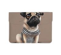 LRHCNZDCP Cute Pug Dog 1 Printed Laptop Sleeve 13-Inch Leather Laptop Case Computer Bag Cover for Travel, Work, Business